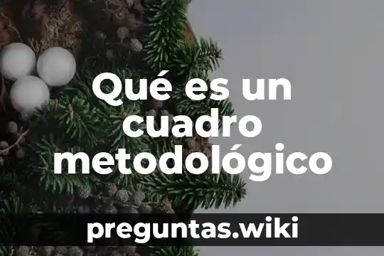 Qué es un cuadro metodológico