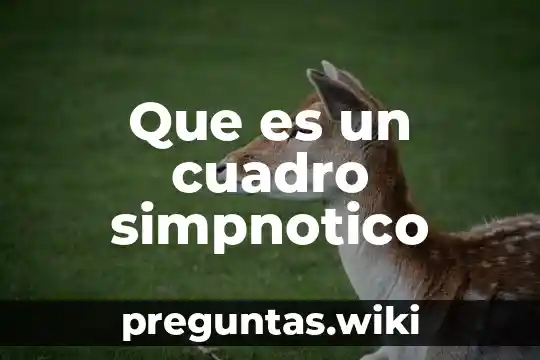 Que es un cuadro simpnotico