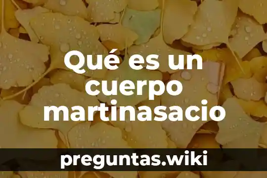 Qué es un cuerpo martinasacio
