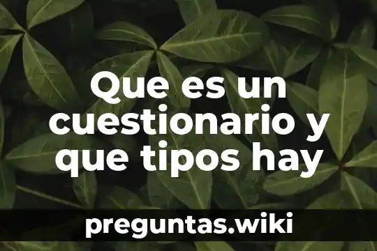 Que es un cuestionario y que tipos hay