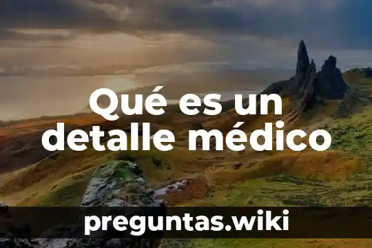 Qué es un detalle médico