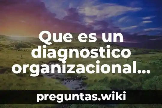 Que es un diagnostico organizacional y estructurar el marco