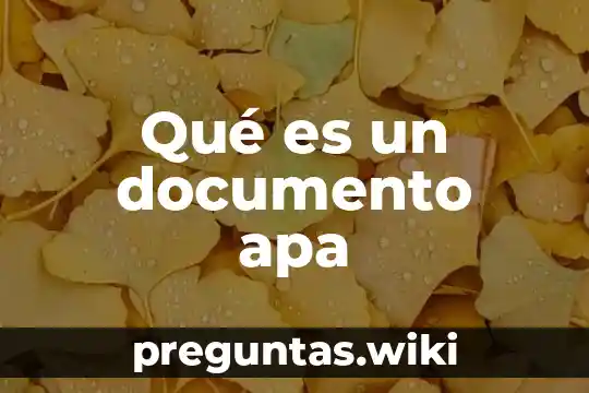 Qué es un documento apa