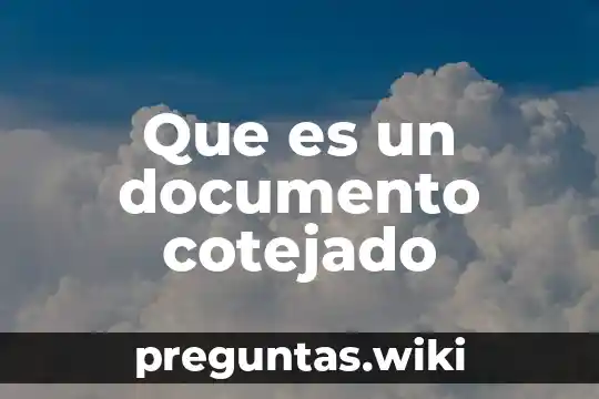 Que es un documento cotejado