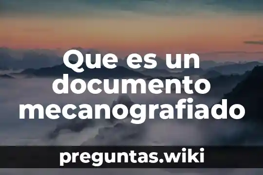 Que es un documento mecanografiado