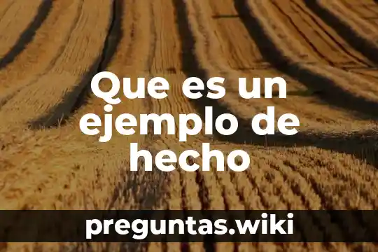 Que es un ejemplo de hecho