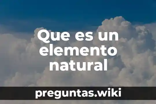 Que es un elemento natural