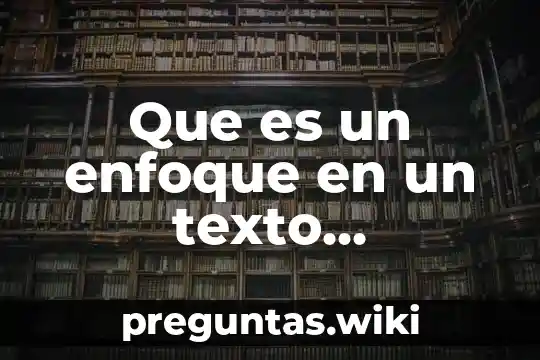 Que es un enfoque en un texto argumentativo
