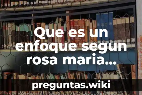 Que es un enfoque segun rosa maria torres
