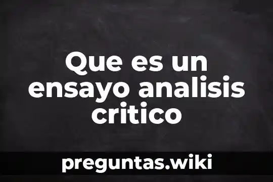 Que es un ensayo analisis critico