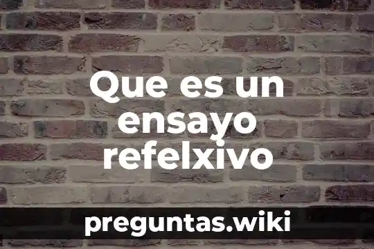 Que es un ensayo refelxivo