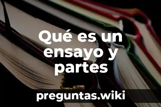 Qué es un ensayo y partes