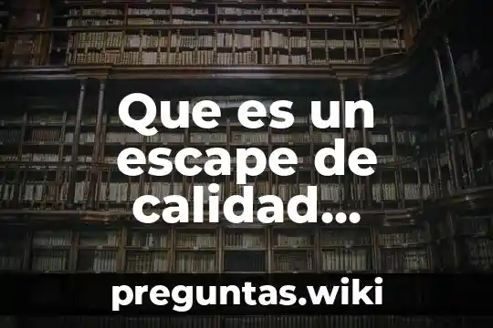 Que es un escape de calidad definicion