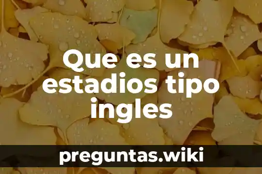 Que es un estadios tipo ingles