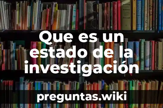 Que es un estado de la investigación