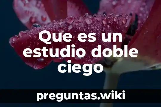 Que es un estudio doble ciego
