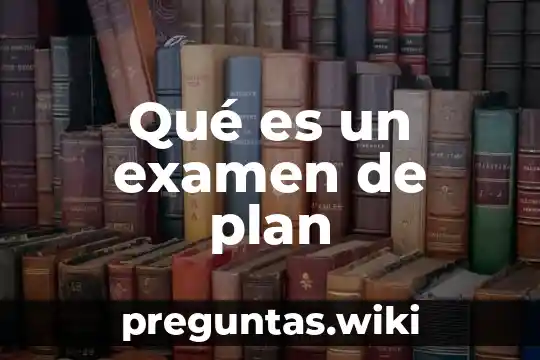 Qué es un examen de plan