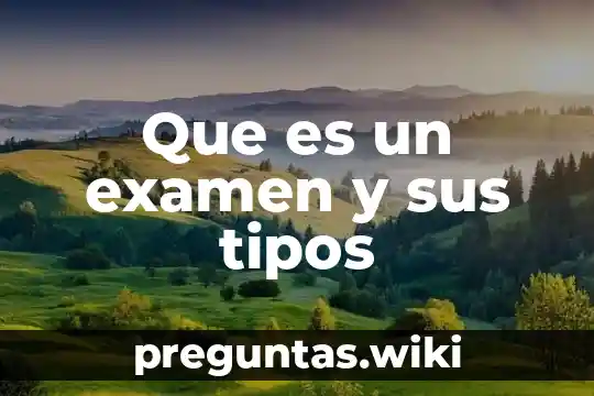Que es un examen y sus tipos