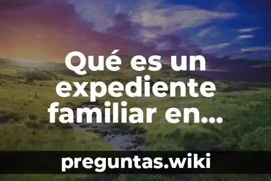 Qué es un expediente familiar en trabajo social