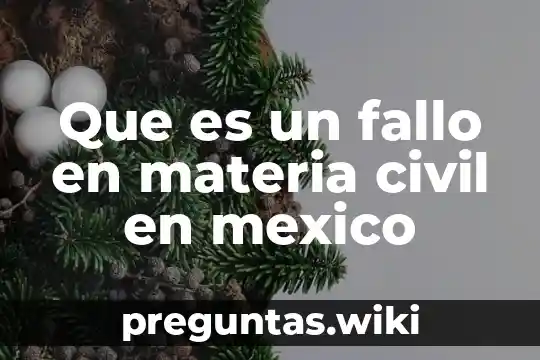 Que es un fallo en materia civil en mexico