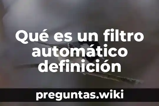 Qué es un filtro automático definición