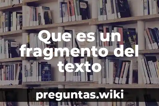 Que es un fragmento del texto