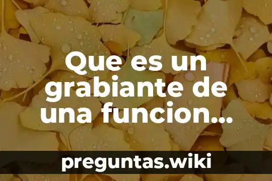 Que es un grabiante de una funcion vectorial