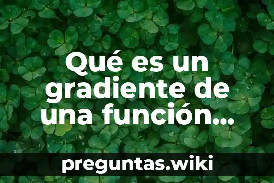 Qué es un gradiente de una función vectorial concepto