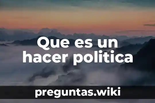 Que es un hacer politica