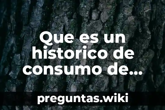 Que es un historico de consumo de servicios