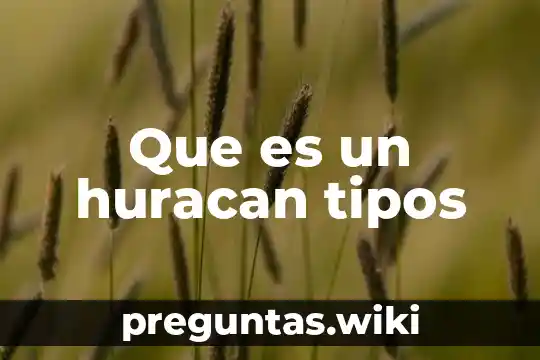Que es un huracan tipos