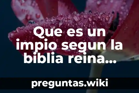 Que es un impio segun la biblia reina valera 1960
