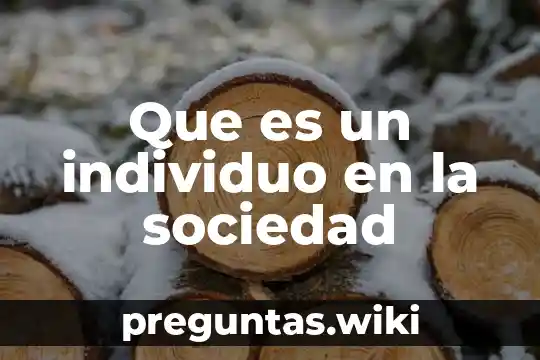 Que es un individuo en la sociedad