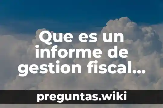 Que es un informe de gestion fiscal en mexico