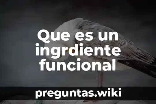 Que es un ingrdiente funcional