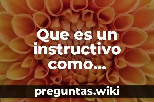 Que es un instructivo como documento tecnico
