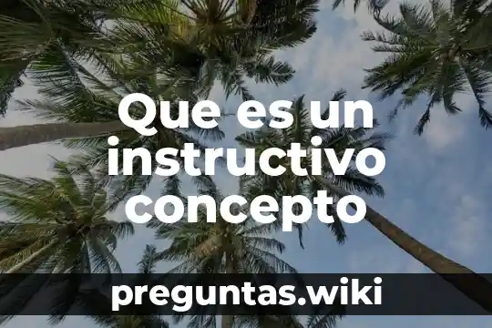 Que es un instructivo concepto