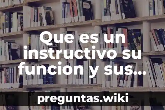 Que es un instructivo su funcion y sus partes