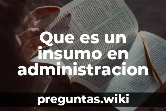 Que es un insumo en administracion