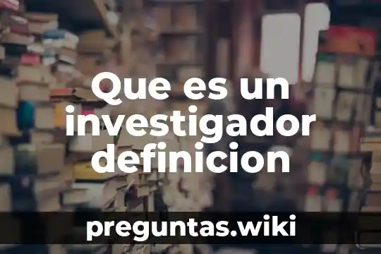 Que es un investigador definicion