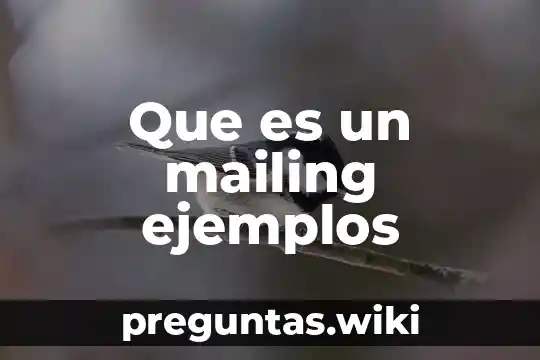 Que es un mailing ejemplos