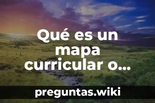 Qué es un mapa curricular o plan de estudios