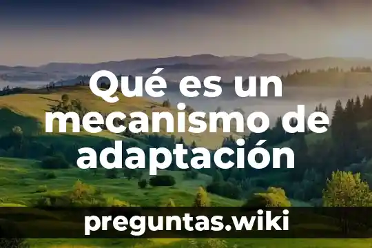 Qué es un mecanismo de adaptación
