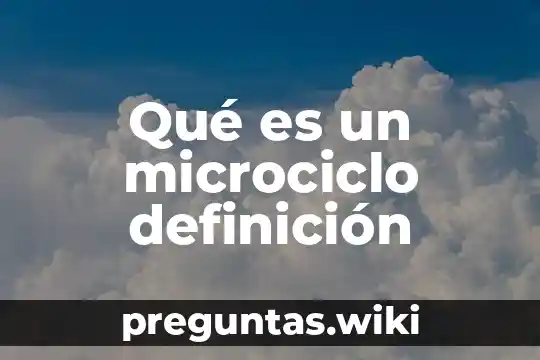 Qué es un microciclo definición