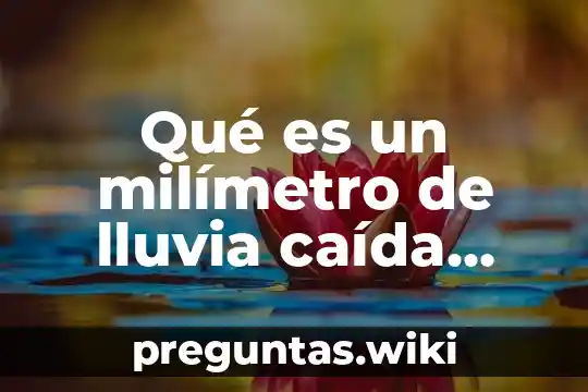 Qué es un milímetro de lluvia caída Yahoo