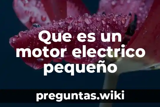 Que es un motor electrico pequeño