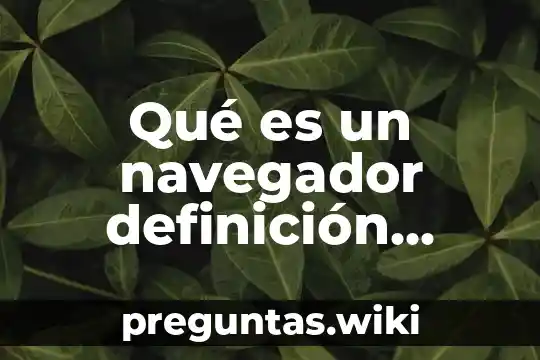 Qué es un navegador definición corta