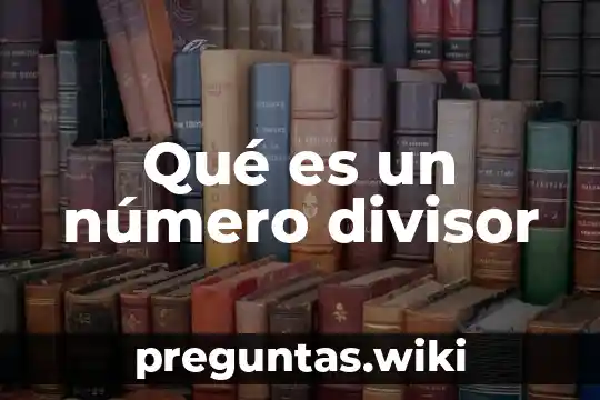 Qué es un número divisor