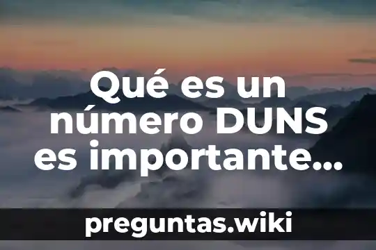 Qué es un número DUNS es importante o no