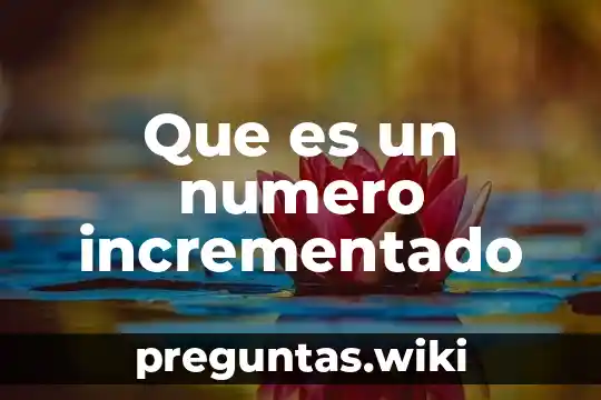 Que es un numero incrementado